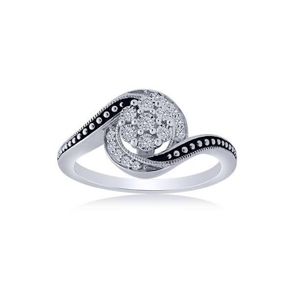 Black and white online diamond promise ring