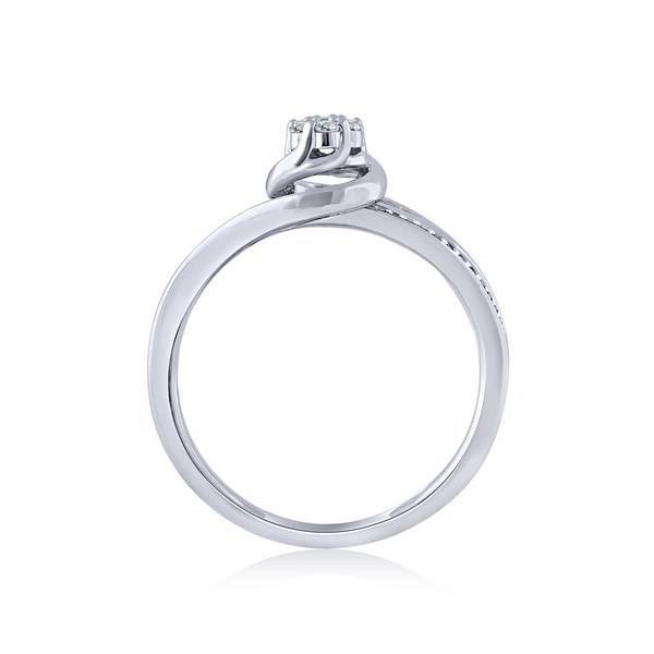10K White Gold 0.16 CTW Black Diamond Promise Ring