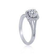 14K White Gold 1.15 CTW DIAMOND Cushion Halo Engagement Ring