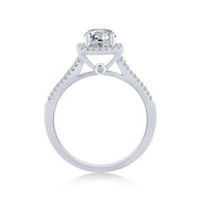 14K White Gold 1.15 CTW DIAMOND Cushion Halo Engagement Ring