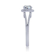 14K White Gold 1.15 CTW DIAMOND Cushion Halo Engagement Ring