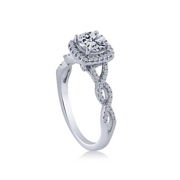 14K White Gold 1.15 CTW DIAMOND Halo Engagement Ring