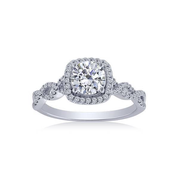 14K White Gold 1.15 CTW DIAMOND Halo Engagement Ring
