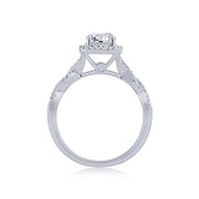 14K White Gold 1.15 CTW DIAMOND Halo Engagement Ring