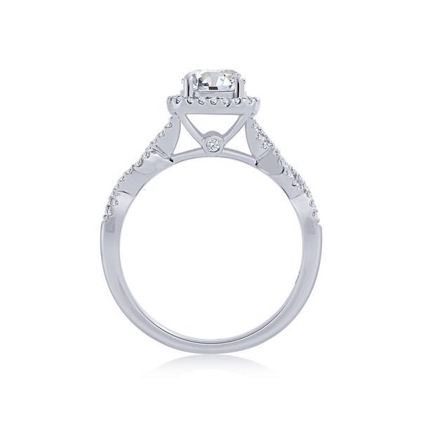 14K White Gold 1.15 CTW DIAMOND Halo Engagement Ring