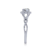 14K White Gold 1.15 CTW DIAMOND Halo Engagement Ring