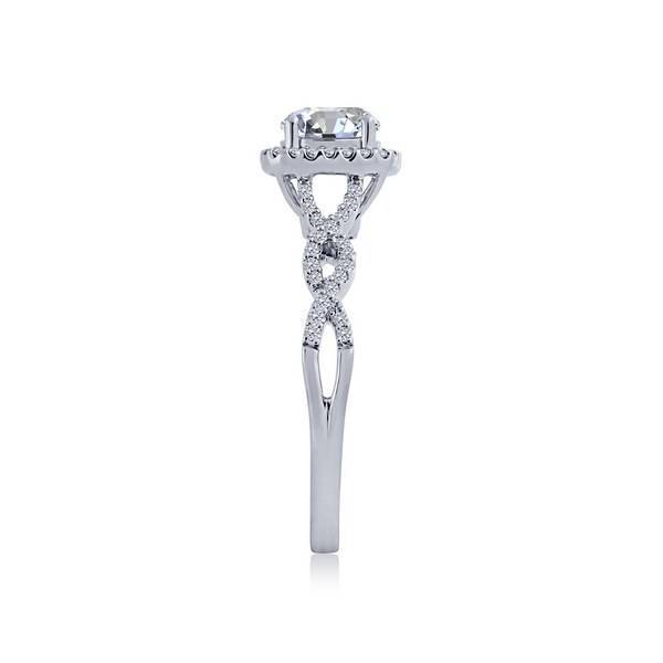 14K White Gold 1.15 CTW DIAMOND Halo Engagement Ring