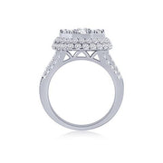 14k white gold 3.00 ctw diamond pave round Engagement Ring