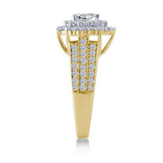 14K Yellow Gold 1.5 CTW DIAMOND PEAR Halo Engagement Ring