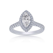 14K White Gold 1.38 CTW Diamond Marquise Engagement Ring