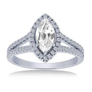 14k white gold 1.38 ctw Diamond Marquise solitaire Engagement Ring