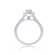 14k white gold 1.38 ctw Diamond Oval Halo Engagement Ring