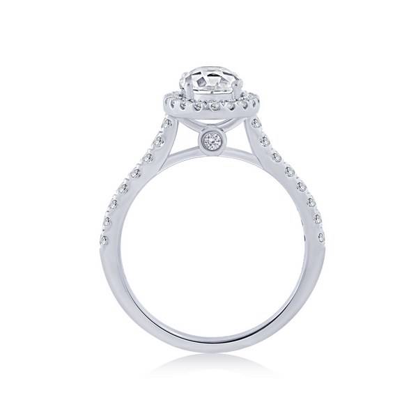 14K White Gold 1.38 CTW DIAMOND HALO Engagement Ring