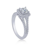 14K White Gold 1.38 CTW DIAMOND Princess Cut Engagement Ring
