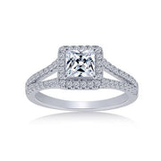 14K White Gold 1.38 CTW DIAMOND Princess Cut Engagement Ring