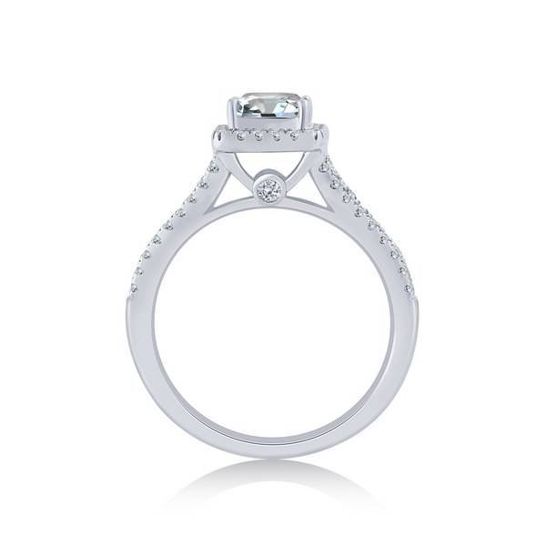 14K White Gold 1.38 CTW DIAMOND Princess Cut Engagement Ring