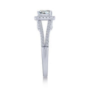 14K White Gold 1.38 CTW DIAMOND Princess Cut Engagement Ring