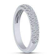 14k white gold 0.50 ctw Double Row Diamond Ladies Anniversary Band