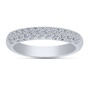 14k white gold 0.50 ctw Double Row Diamond Ladies Anniversary Band