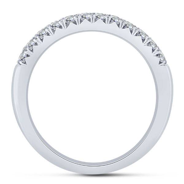 14k white gold 0.50 ctw Double Row Diamond Ladies Anniversary Band