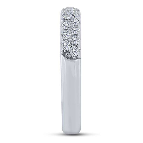 14k white gold 0.50 ctw Double Row Diamond Ladies Anniversary Band