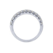 14k white gold 1.00 ctw Diamond Double Row Anniversary Band