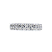 14k white gold 1.00 ctw Diamond Double Row Anniversary Band