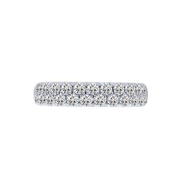 14k white gold 1.00 ctw Diamond Double Row Anniversary Band