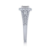14K WHITE GOLD 1.38 CTW Diamond Halo Engagement Ring