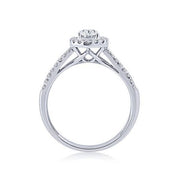 14k white gold 1.00 ctw Diamond Oval Halo Engagement Ring