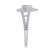 14k white gold 1.00 ctw Diamond Halo Pear engagement Ring