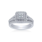 14K WHITE GOLD 1.00 CTW Diamond Solitaire Bridal Set