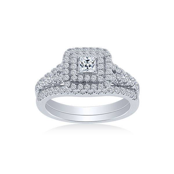 14K WHITE GOLD 1.00 CTW Diamond Solitaire Bridal Set