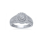 14K WHITE GOLD 1.00 CTW Diamond HALO Bridal Set
