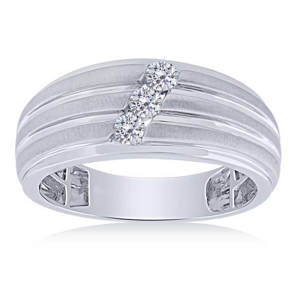 10k white gold 0.33 ctw Diamond Men's Band