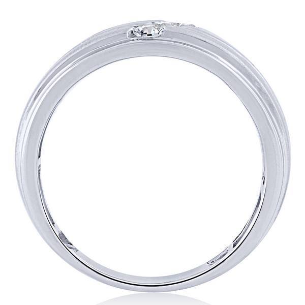 10k white gold 0.33 ctw Diamond Men's Band