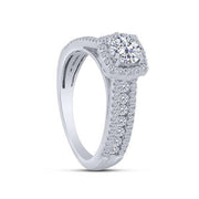 14K WHITE GOLD 1.50 CTW Diamond Round Bridal Set