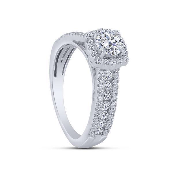 14K WHITE GOLD 1.50 CTW Diamond Round Bridal Set