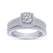 14K WHITE GOLD 1.50 CTW Diamond Round Bridal Set