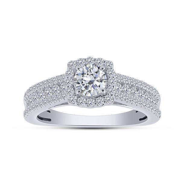 14K WHITE GOLD 1.50 CTW Diamond Round Bridal Set
