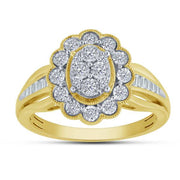 925 Silver 0.25 ctw Diamond Flower Ring