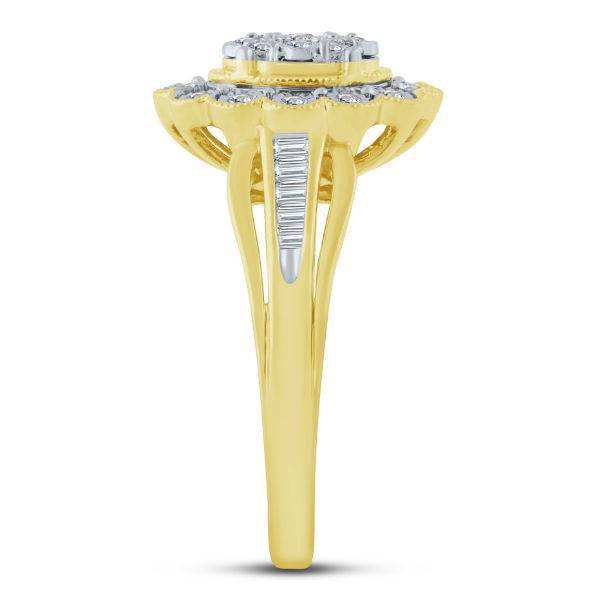 925 Silver 0.25 ctw Diamond Flower Ring