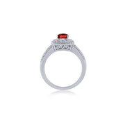 10K WHITE GOLD 0.38 CTW Diamond Red RUBY Ring