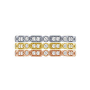 14k tri color 0.45 ctw Diamond Stackable anniversary Band
