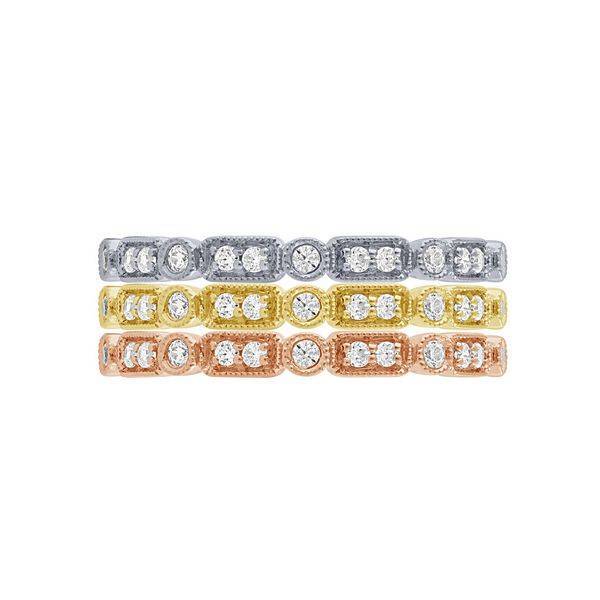 14k tri color 0.45 ctw Diamond Stackable anniversary Band