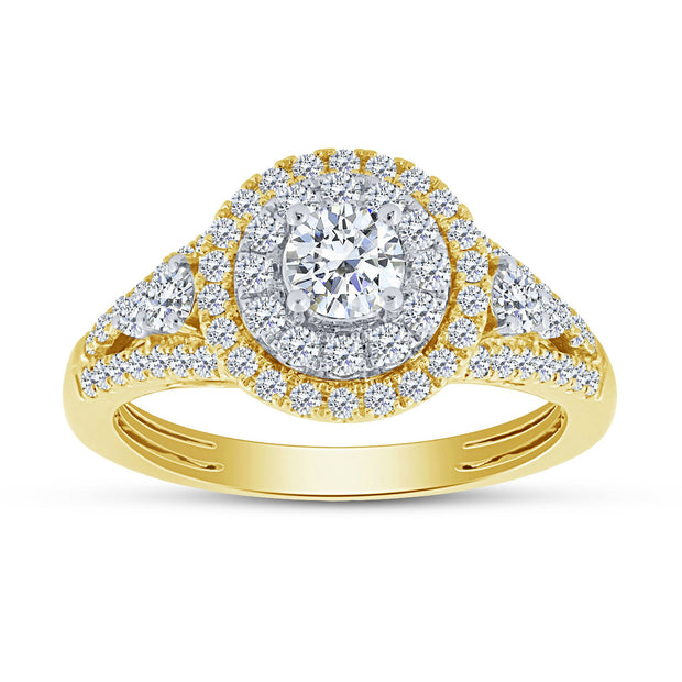 14K Yellow Gold  1.00 CTW Diamond Engagement Ring