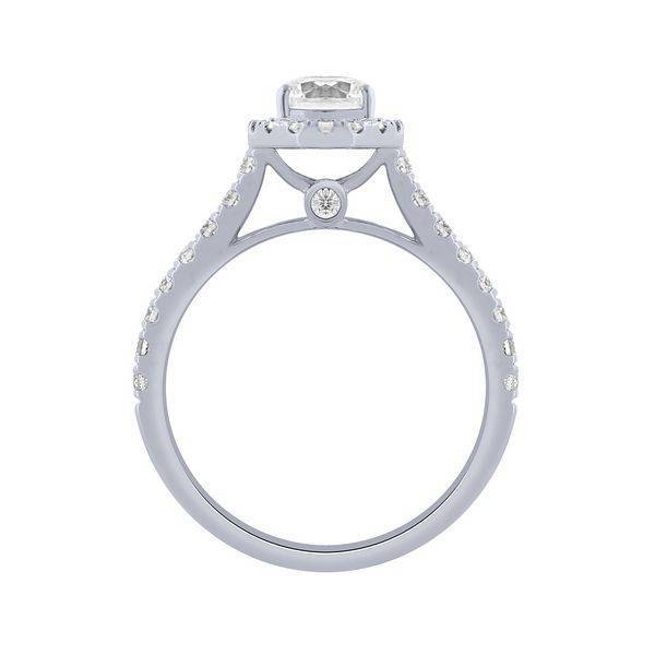 14k white gold 1.00 ctw Diamond Round Halo Engagement Ring