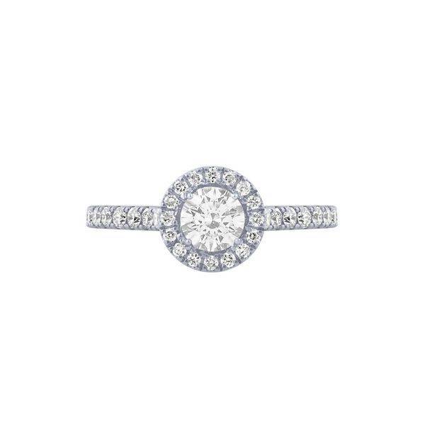 14k white gold 1.00 ctw Diamond Round Halo Engagement Ring