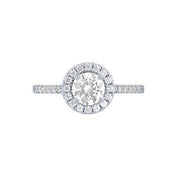 14k White Gold 1.25 ctw diamond Halo Bridal Set