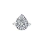 10K WHITE GOLD 0.75 CTW Diamond PEAR ENGAGEMENT RING